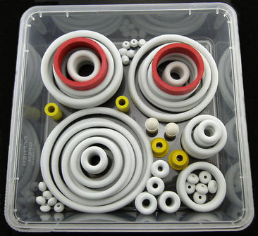 Assortiment witte rubbers