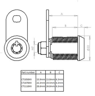 Tubular slot 15.9mm 5/8&quot;